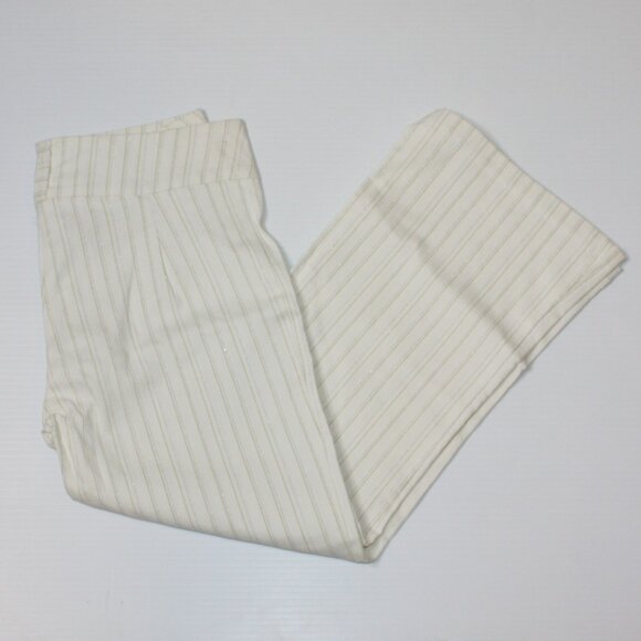 New Tower Women's Low-Rise Capri Pants in White with Metallic Stripes size Large - Picture 1 of 7
